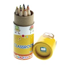 自然木色顏色鉛筆套裝 圓柱盒 - Classroom com